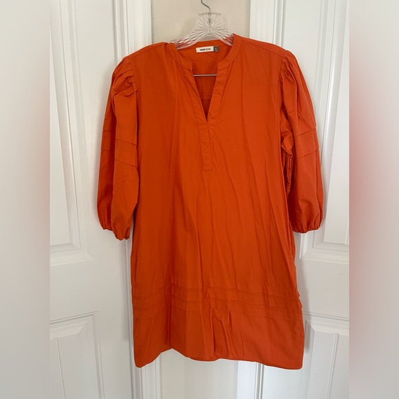 Elegant Orange Long Sleeve Dress - Picture 1 of 8